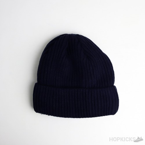 Stone Island Badge Woolen Beanie Blue