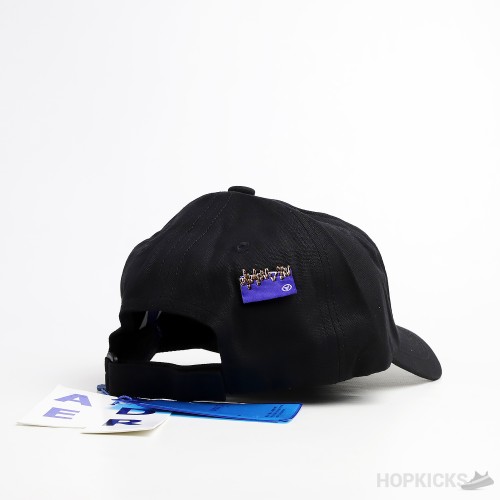 Ader Blue White Embroidered Logo Black Cap