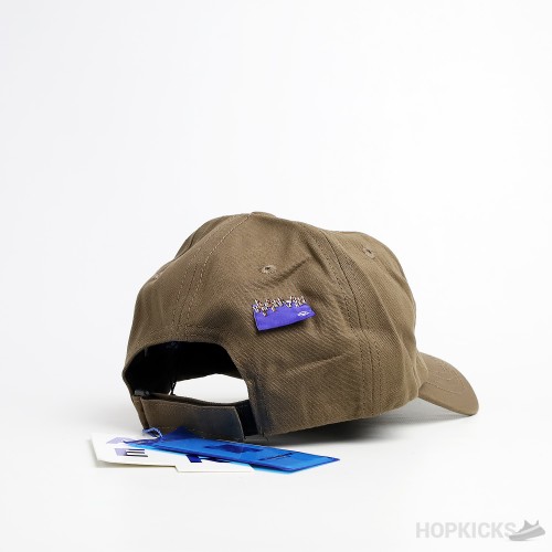 Ader Blue White Embroidered Logo Brown Cap 