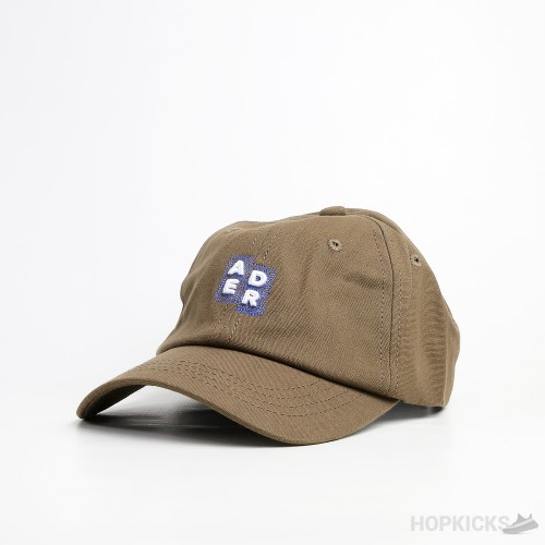 Ader Blue White Embroidered Logo Brown Cap 