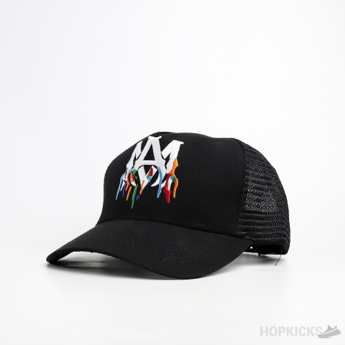 Amiri Paint Drip MA Logo Black Cap (Premium Batch)