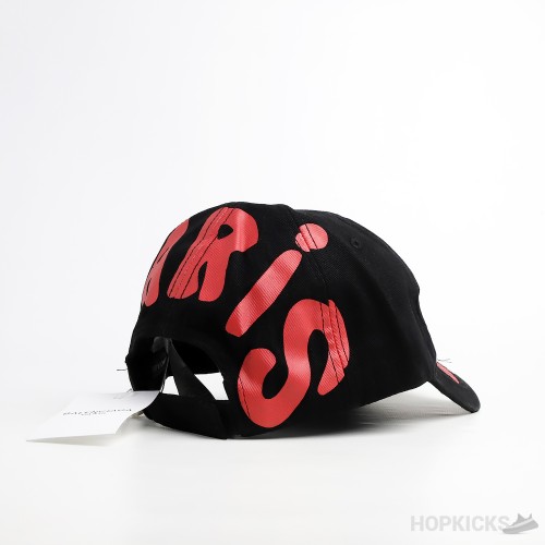 Bale*ciaga BB Red Big Logo Black Cap
