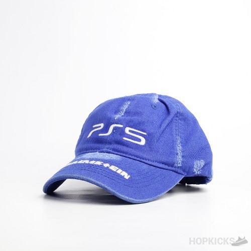 Bale*ciaga x PS5 Logo Blue Cap