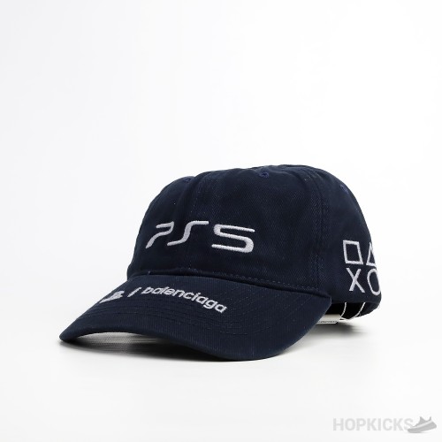 Bale*ciaga x PS5 Varsity Navy Cap