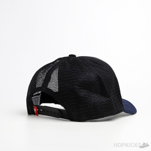 Deus Red Logo Black Blue Trucker Cap