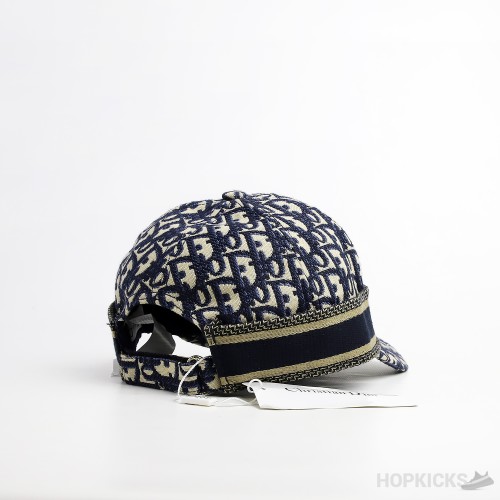 Dior Oblique Striped Logo Navy Cap