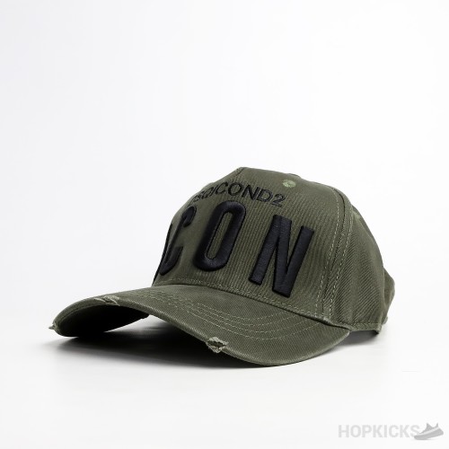 Dsqicond2 Icon Logo Olive Cap