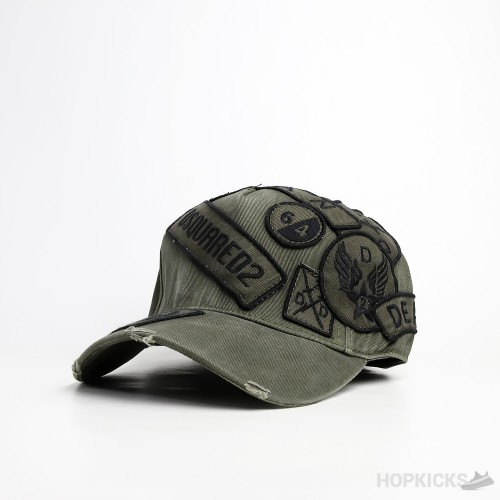 Dsquared2 Tonal Patches Olive Cap