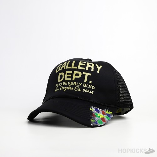 Gallery Dept. Paint Effect Print Black Cap