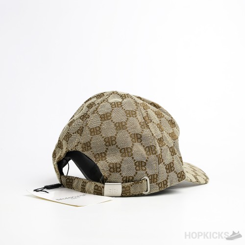 Gucci x Bale*ciaga BB Print Brown Cap