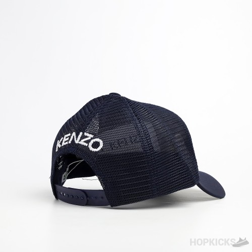 Kenzo Tiger Logo Trucker Navy Cap