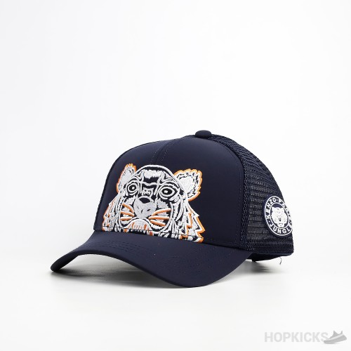 Kenzo Tiger Logo Trucker Navy Cap