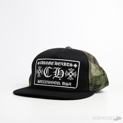 LA Chrome Hearts CH Trucker Black Camo Cap