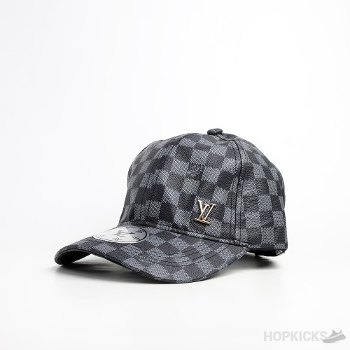 LV Box Pattern Black Grey Cap