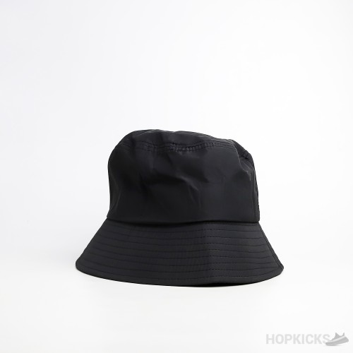 Prada Triangle Logo Nylon Bucket Black Hat