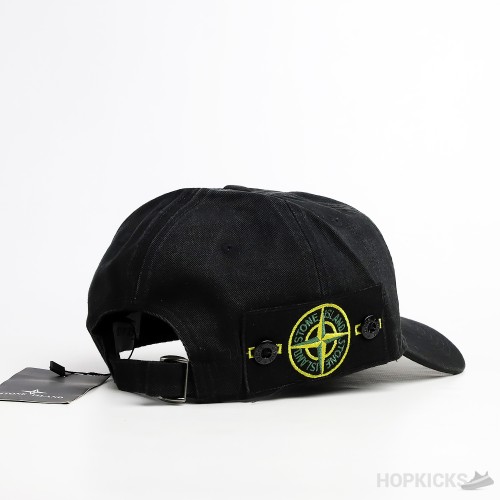 Stone Island Side Patch Logo Black Cap