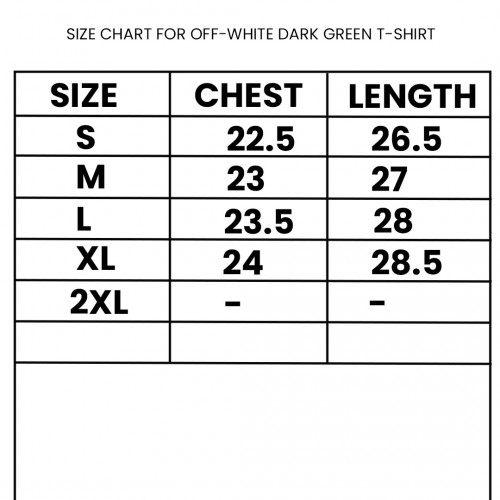 Off-White Dark Green T-Shirt (Economy Batch)