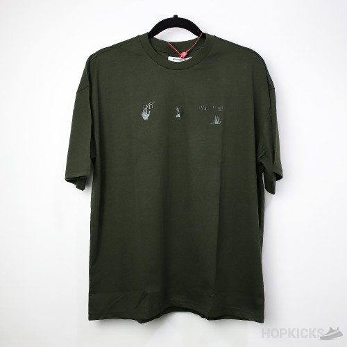 Off-White Dark Green T-Shirt (Economy Batch)