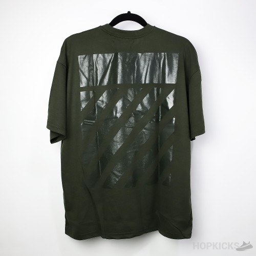 Off-White Dark Green T-Shirt (Economy Batch)