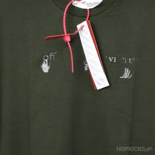 Off-White Dark Green T-Shirt (Economy Batch)