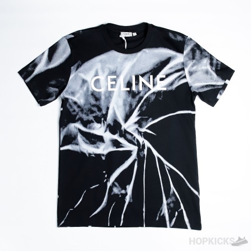 Celine Homme Tie-Dyed Logo Print T-Shirt