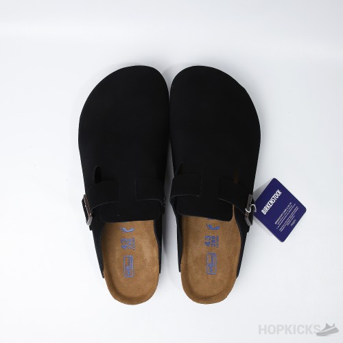 Birkenstock Boston Black Footbed (Dot Perfect)