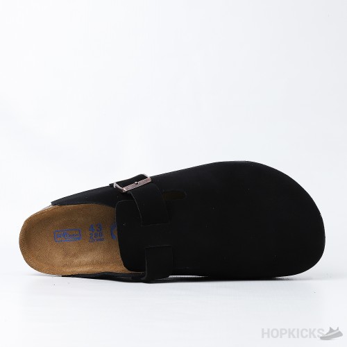 Birkenstock Boston Black Footbed (Dot Perfect)