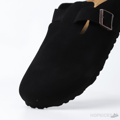 Birkenstock Boston Black Footbed (Dot Perfect)