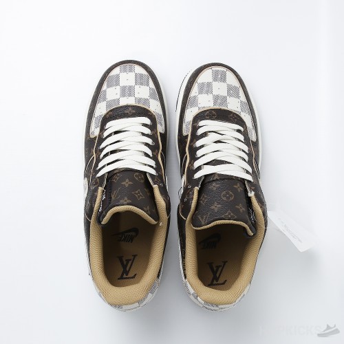 Virgil Abloh's LV x Nike Air Force 1 Brown Damier Pattern (Premium Plus Batch)