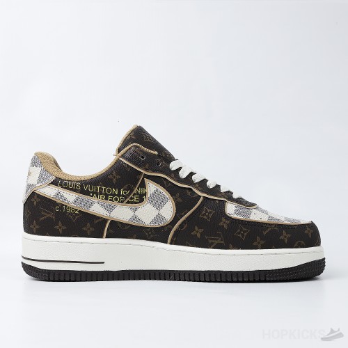 Virgil Abloh's LV x Nike Air Force 1 Brown Damier Pattern (Premium Plus Batch)