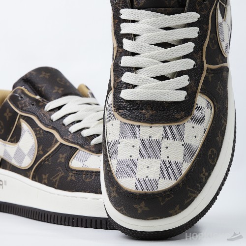 Virgil Abloh's LV x Nike Air Force 1 Brown Damier Pattern (Premium Plus Batch)