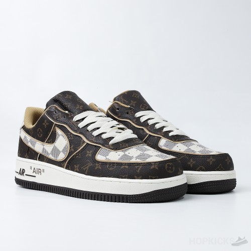 Virgil Abloh's LV x Nike Air Force 1 Brown Damier Pattern (Premium Plus Batch)