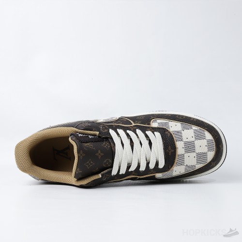 Virgil Abloh's LV x Nike Air Force 1 Brown Damier Pattern (Premium Plus Batch)