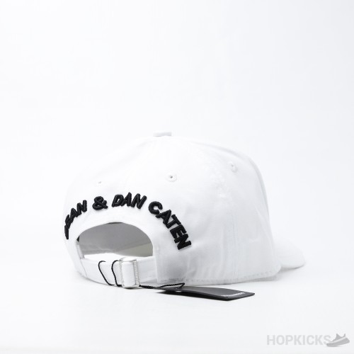 DSQUARED2 Logo Embroidery White Baseball Cap