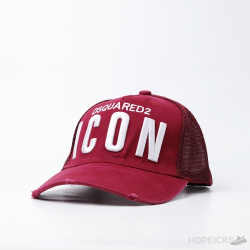 DSQ2/Icon Embroidered Baseball Red Cap