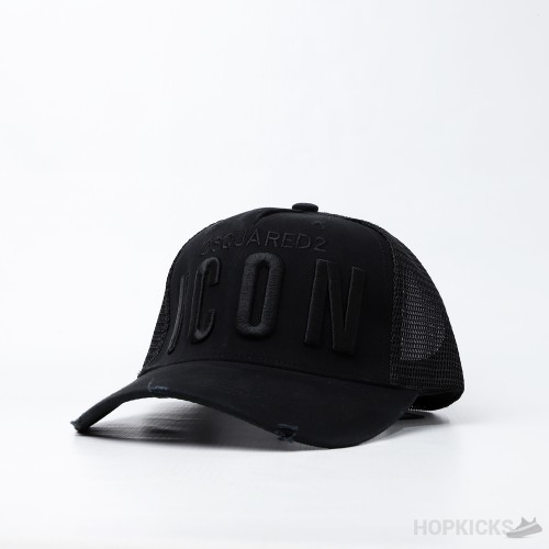 DSQ2/Icon Embroidered Baseball Black Cap