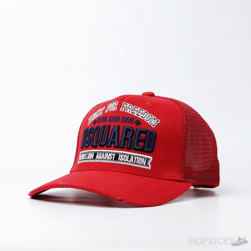 DSQ2 Embroidery Design Trucker Red Cap