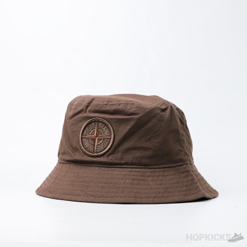 Stone Island Embroidered Fisherman's Brown Hat