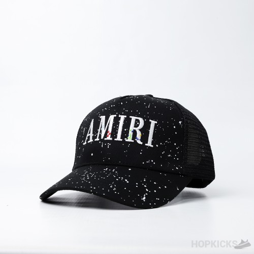 Amiri Paint Splatter Baseball Black Cap