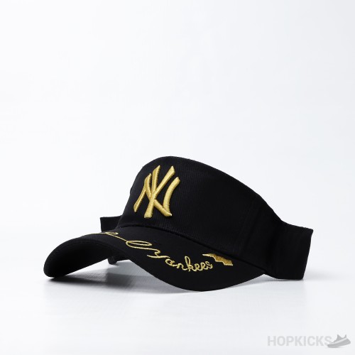 NY Visor Gold Logo Black Cap