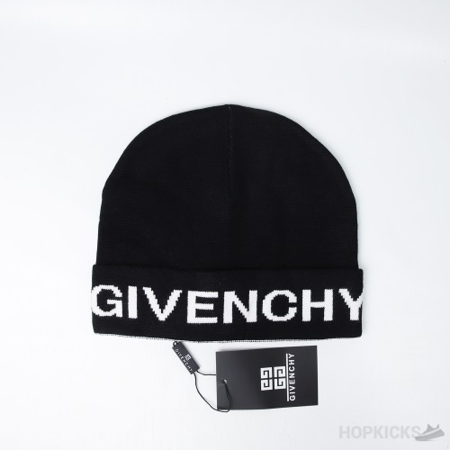 Givenchy Wool Split Logo Black Beanie