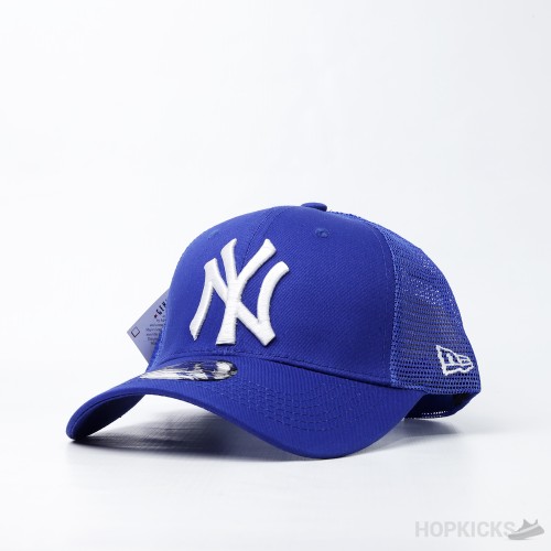 NY Baseball Trucker White Logo Navy Cap