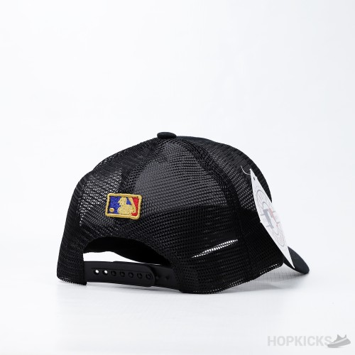 NY Baseball Trucker Gold Logo Black Cap