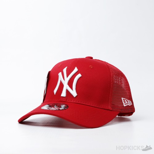 NY Baseball Trucker Red Cap