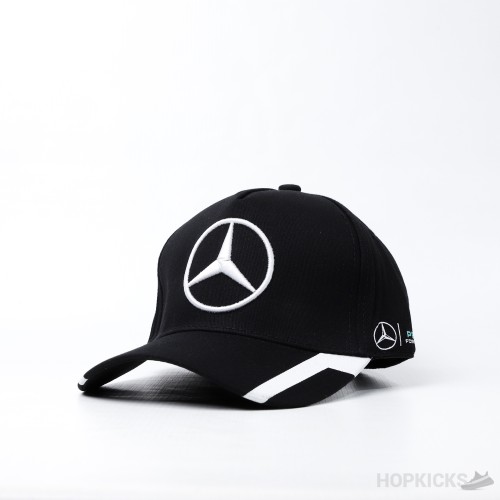 Mercedes Baseball White Curve Black Cap