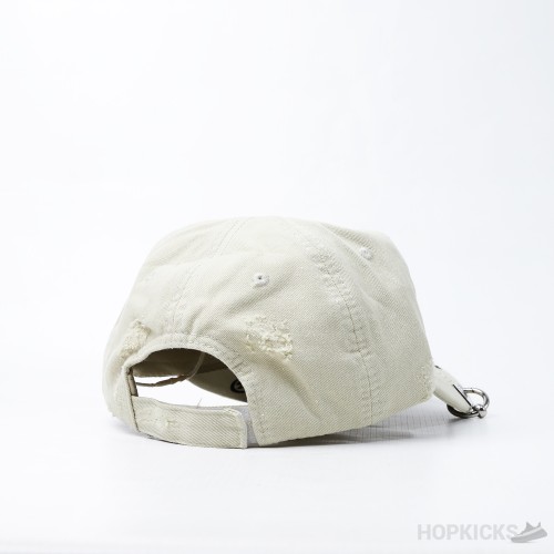 Balenciaga Logo Embroidered Beige Cap