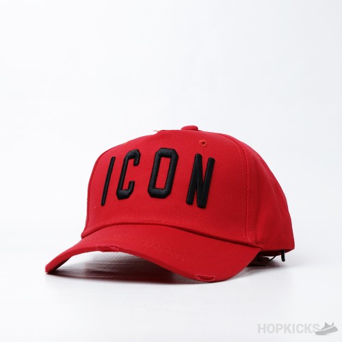 Baseball Red Embroidery Letters Icon Cap