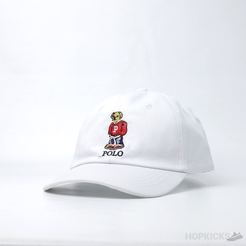Ralph Lauren White Polo Bear Cap
