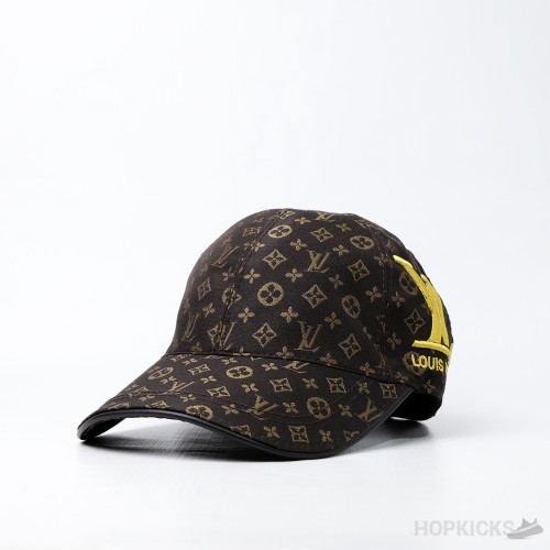 Louis Vuitton Embroidery Logo Baseball Brown Cap