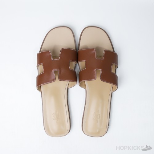 Hermes Women's Gold Oran Flat Sandal (Premium Plus Batch)